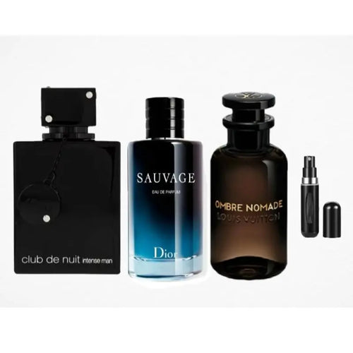 Kit 3 Perfumes Sauvage, Ombre Nomad, Club de Intense